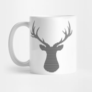 Deer - strips - black and white. Mug